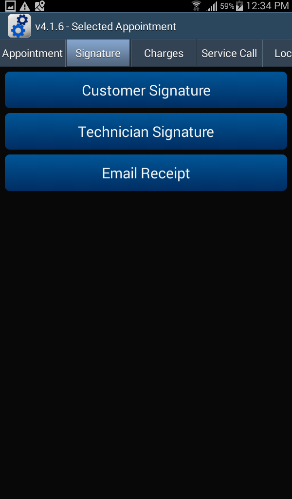 Appointment -Signature tab