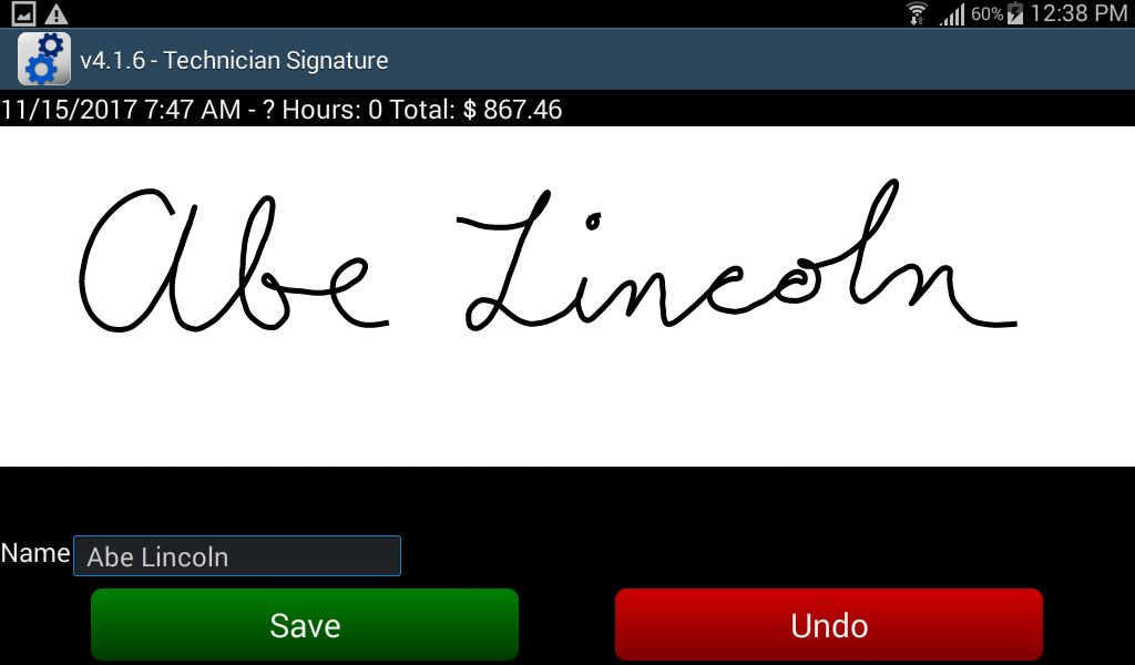 Technician Signature